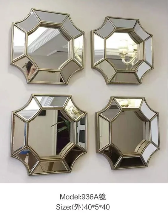 European Style Wooden Frame Mirror, Living Room Decoration Mirror