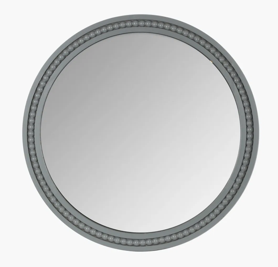 Wholesale Nordic Hot Selling Luxury Round Gray MDF Frame Modern Bathroom Decorative Wall Mirrors