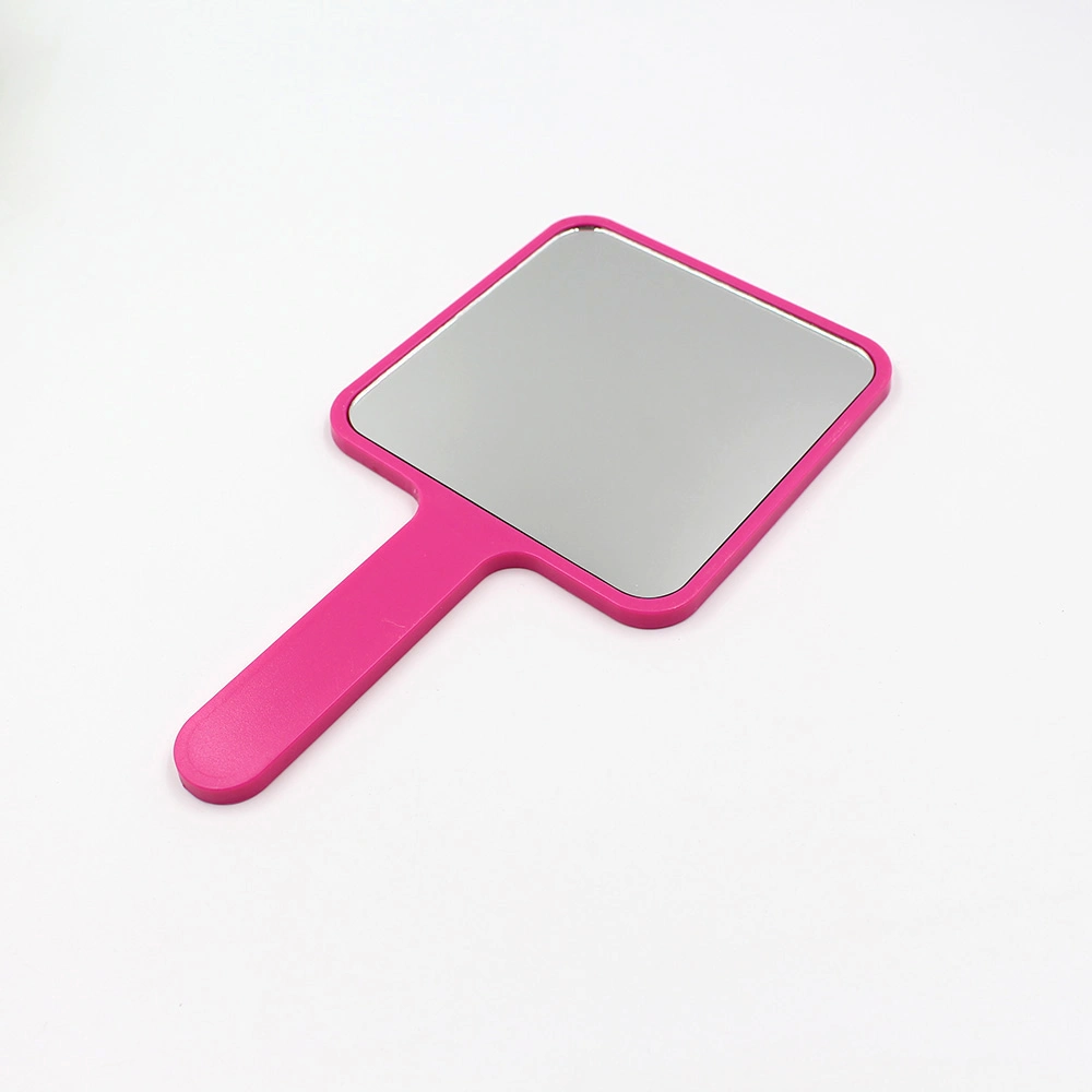 Plastic One Side Square Mirror Personalized Folding Custom Logo UV Printing Long Hand Cosmetic Makeup Handheld Mirror