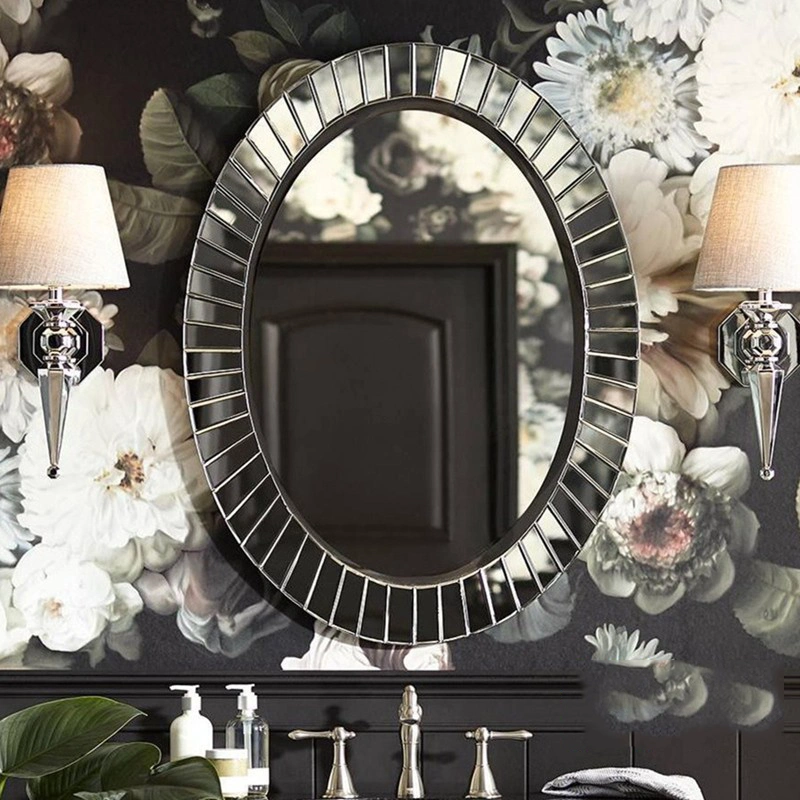 Luxury French Home Bathroom Decorate Mirror Table Nordic European Oval Dressing Table Makeup Mirror