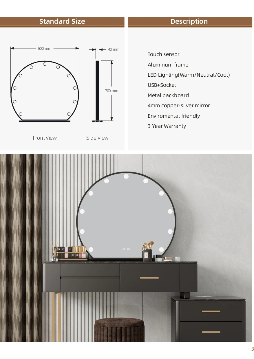 Make-up Wall Square Round Bathroom Mirror