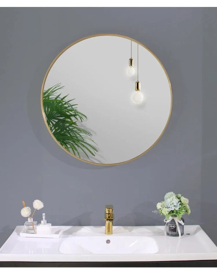 Made Decorative Round Beauty Bath Wall Mounted Mirror with Aluminum Frame