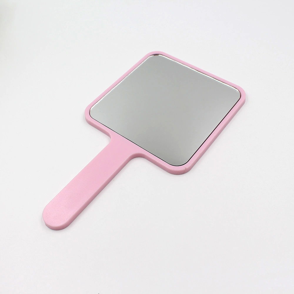 Plastic One Side Square Mirror Personalized Folding Custom Logo UV Printing Long Hand Cosmetic Makeup Handheld Mirror