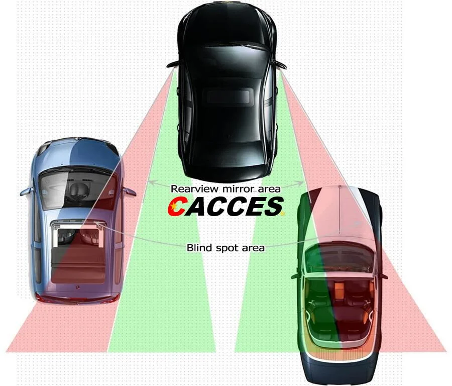 Cacces 2PC Universal Blu-Ray Auto Blind Spot Car Mirror Adjustable Wide Angle Side Rearview Blind Spot Mirror, Super HD Frameless Convex Square Rear View Mirror