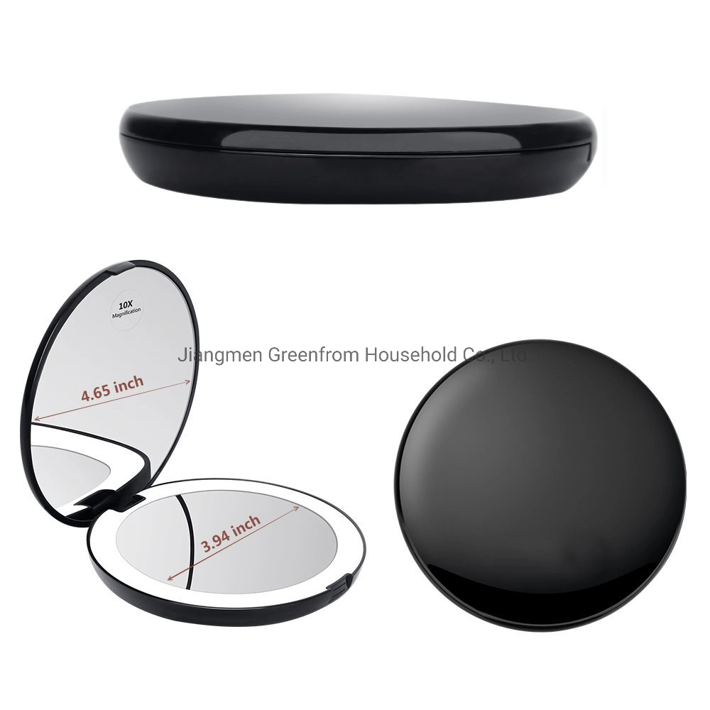 Handheld Pocket Beauty Mirrors Magnifying Compact Folding Mirror with LED Lights Gmbm1616