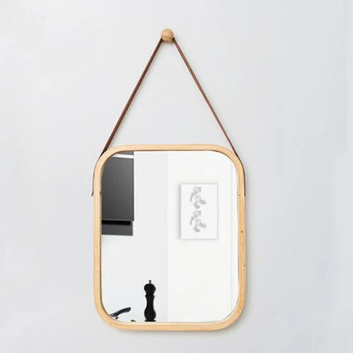 Adjustable Full Length Bamboo Frame Wall Mirror Hanging in Bathroom &amp; Bedroom