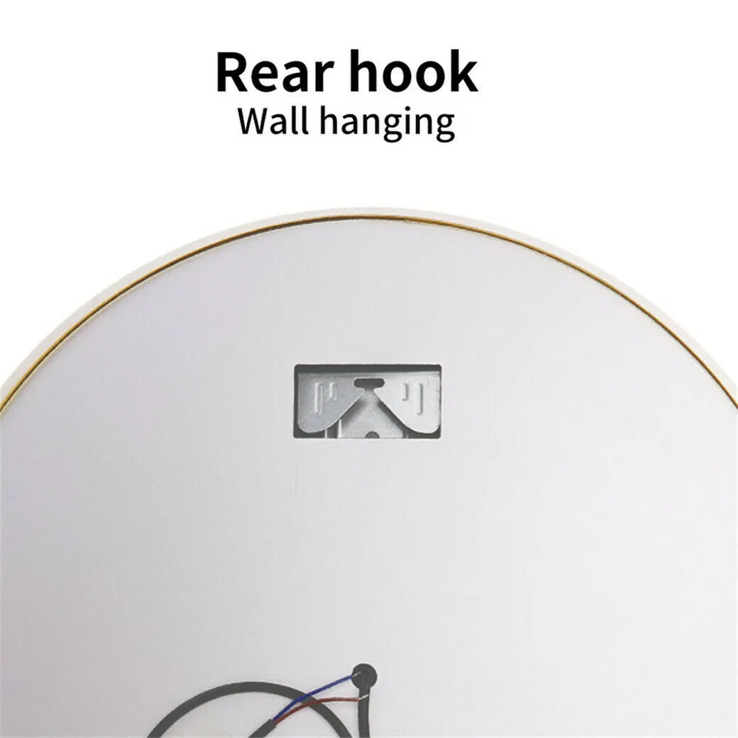 LED Lighted Round Wall Mount or Hanging Mirror Bathroom Vanity Mirror Gold Frame