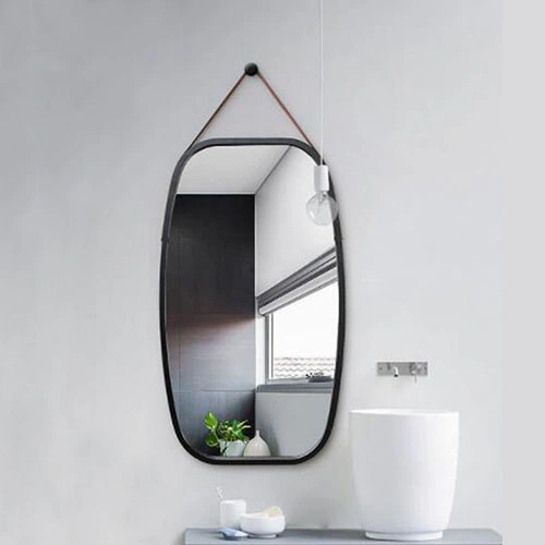 Adjustable Full Length Bamboo Frame Wall Mirror Hanging in Bathroom &amp; Bedroom