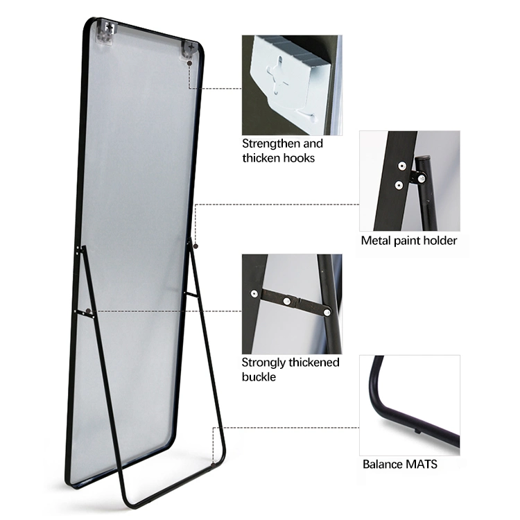 Bolen Big Gold Floor Mirror Body Standing Full Length Mirror Metal Frame Silver Aluminum