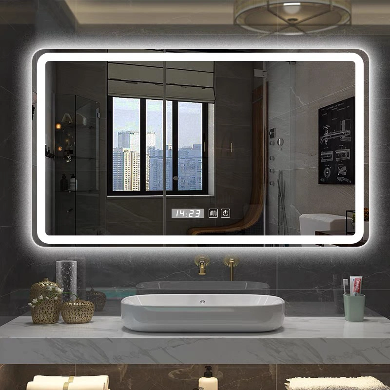 Round Circle Smart Anti Fog Frameless Touch Switch Bathroom LED Light Bath Mirror