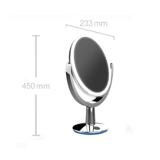 Ortonbath 7&quot; Lighted Table Top Makeup Mirror Vanity Mirror Double Sided Round Standing 360 Rotation Cosmetic Mirror for Bedroom Bathroom Office