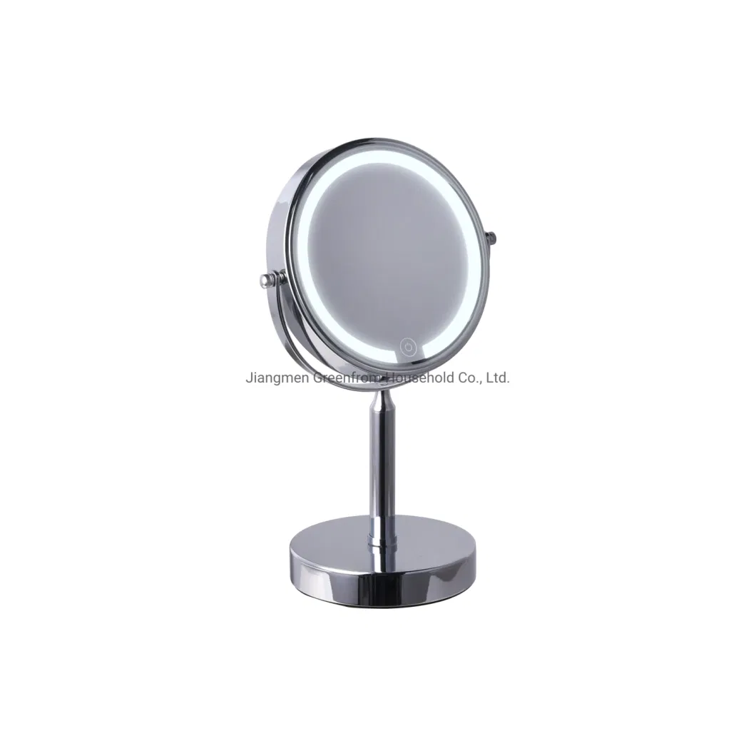 Large Frame Size Magnifying Metal LED Table Vanity Mirror