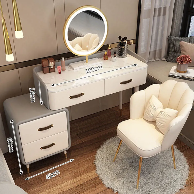 Three LED Light Mirror Makeup Vanities with Intelligent Touch Switching Vanity Mirror with Lights Vanity Dresser