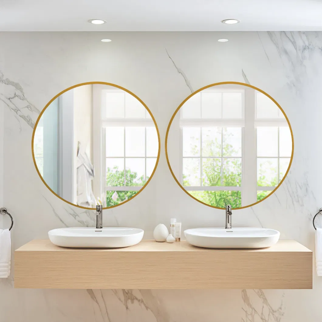 Factory Black Golden White Rimmed Wall Decorative Bathroom Glass Frame Mirror