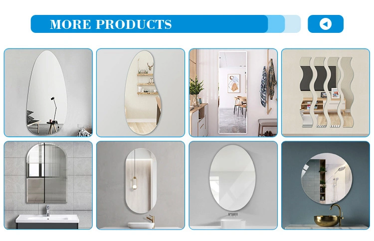 Wall Sticker Mirror Full-Length Dressing Long Mirror Hanging Decorative Bathroom Wall Frameless Beveled Mirror