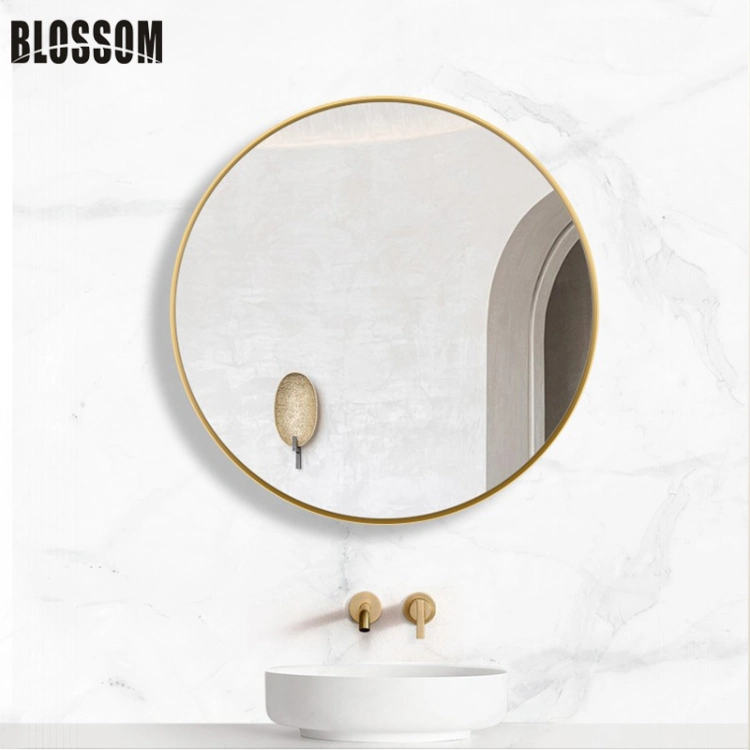 Custom Gold Metal Frame Circle Round Makeup Bathroom Vanity Mirror