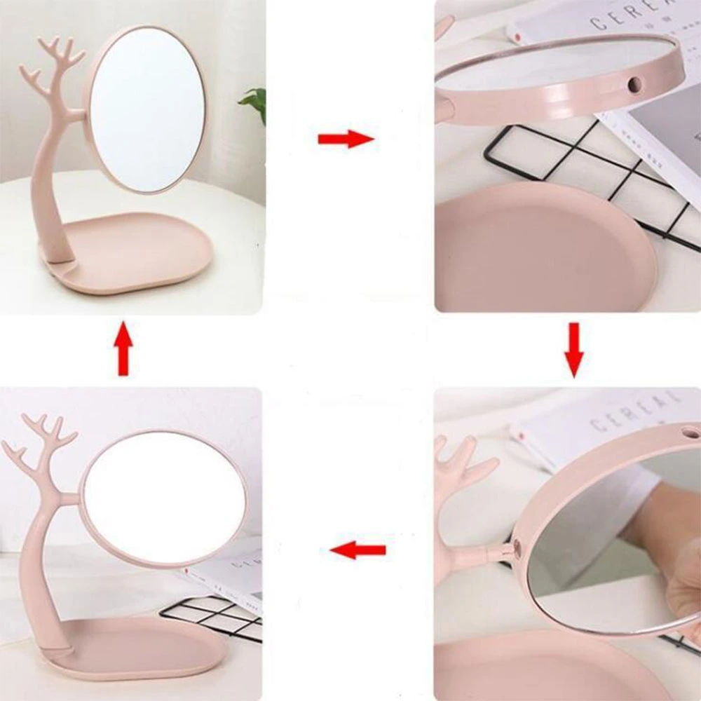 Plastic Table Mirror Stand up Multifunctional Cosmetic Mirror