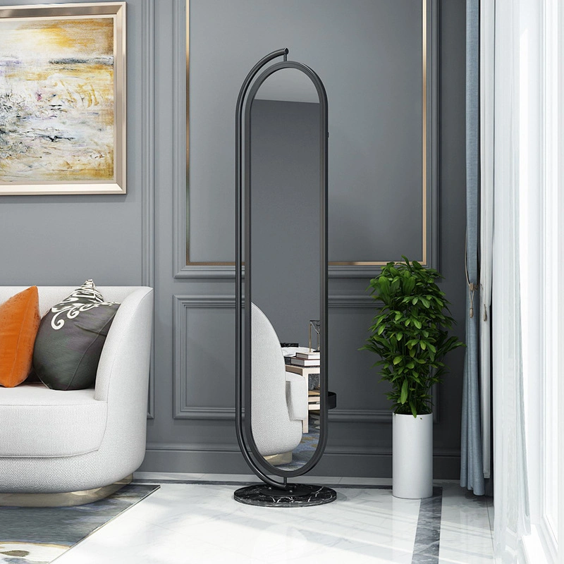 Nordic Light Luxury Full-Body Floor-to-Ceiling Mirror Home Simple Bedroom Girl Fitting Dressing Mirror Clothing Store Wrought Iron Dressing Mirror