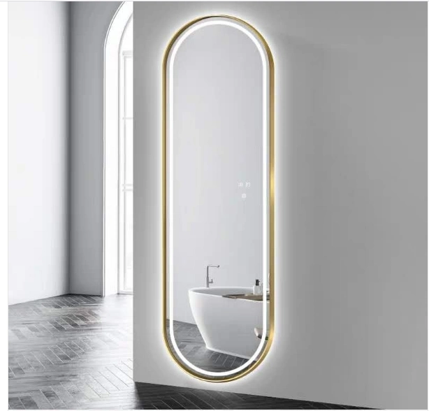 Metal Frame Wall LED Full Length Floor Standing Dressing Makeup Smart Mirror