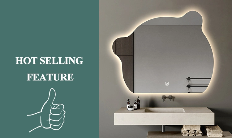 Backlit LED Mirror Wall Mirrors Home Decor Modern Bathroom Love Shape Bear