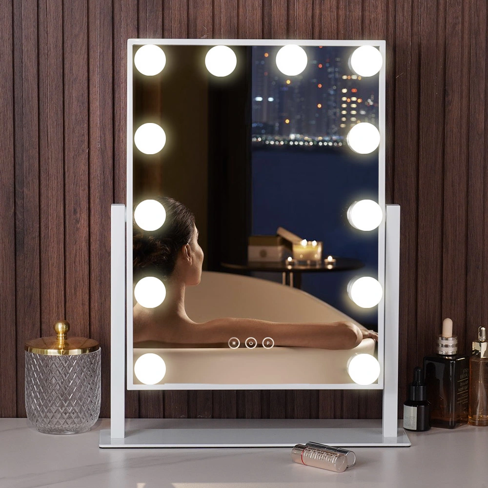 Personalized Lighted Cosmetic LED Square Single Mirror Beautiful Makeup Iron Mirror