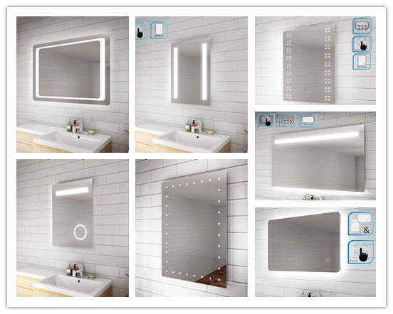 Touch Sensor Switch Back-Lit Frameless Light up Bathroom Mirror for Hotel