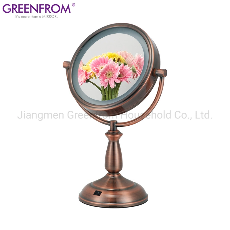 1X-10X Magnification Round Shape Double Sides Dressing Table LED Vanity Makeup Mirror with Lights Kit