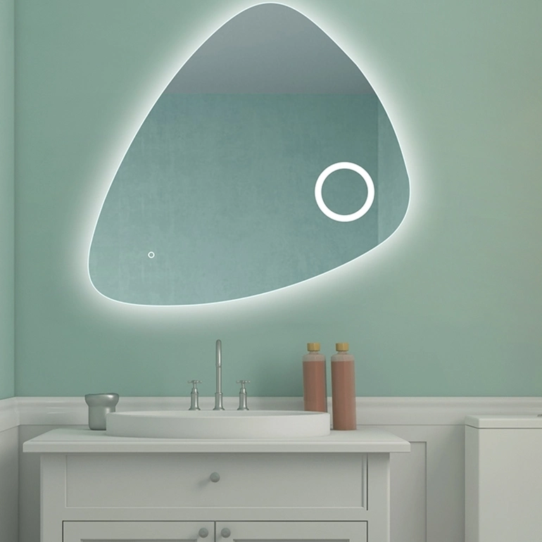 Touch Screen Bathroom Mirror with Lens Bath LED Smart Mirror Light Bathroom Mirror Wall