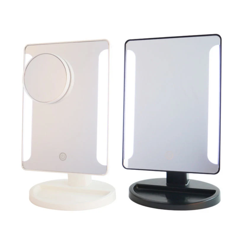 New Square Dimming 360 Rotation Tabletop Cosmetic LED Mirror