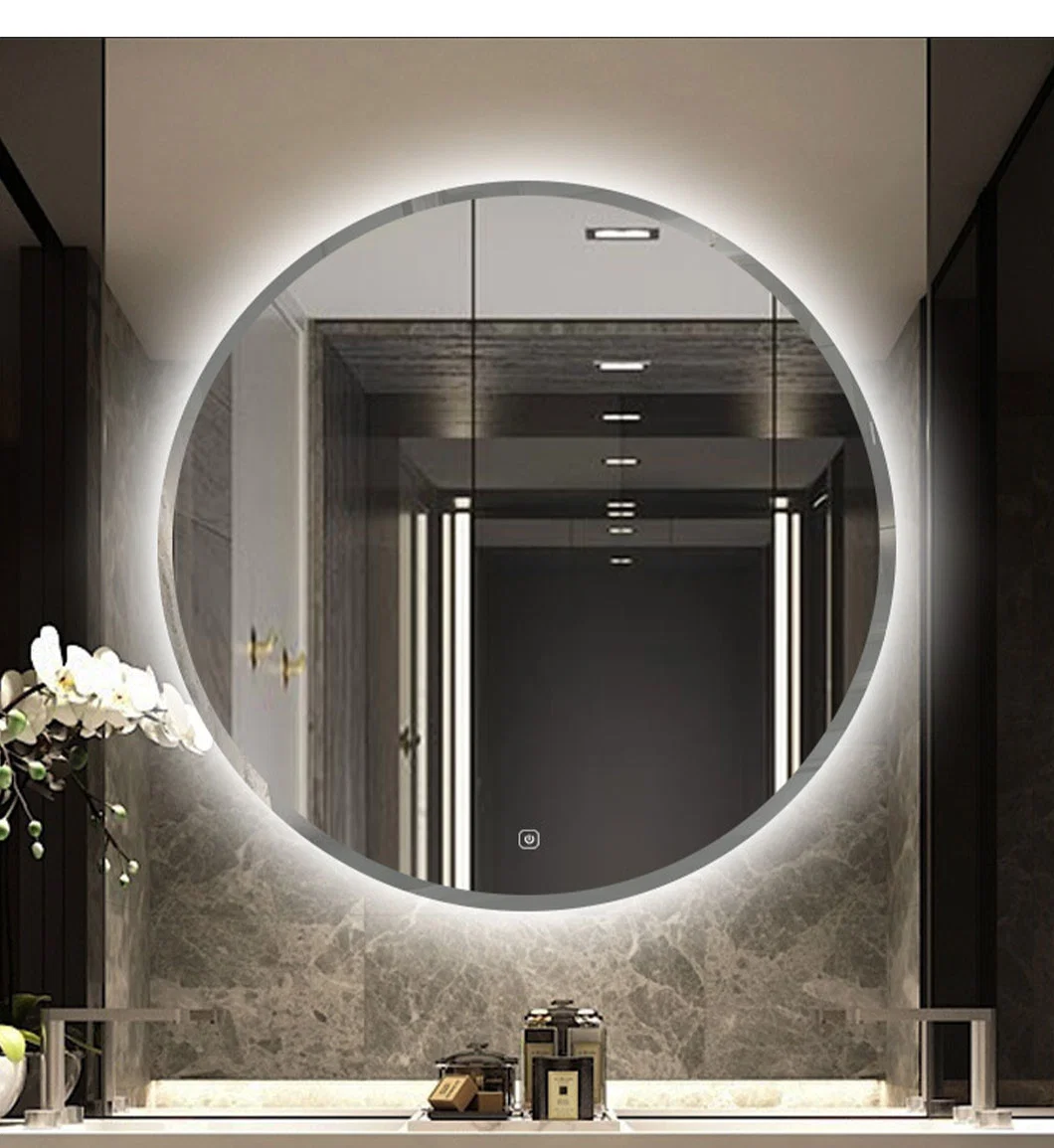 High Quality Lighted Rustproof Light up Round MID Century Modern Bathroom Mirror