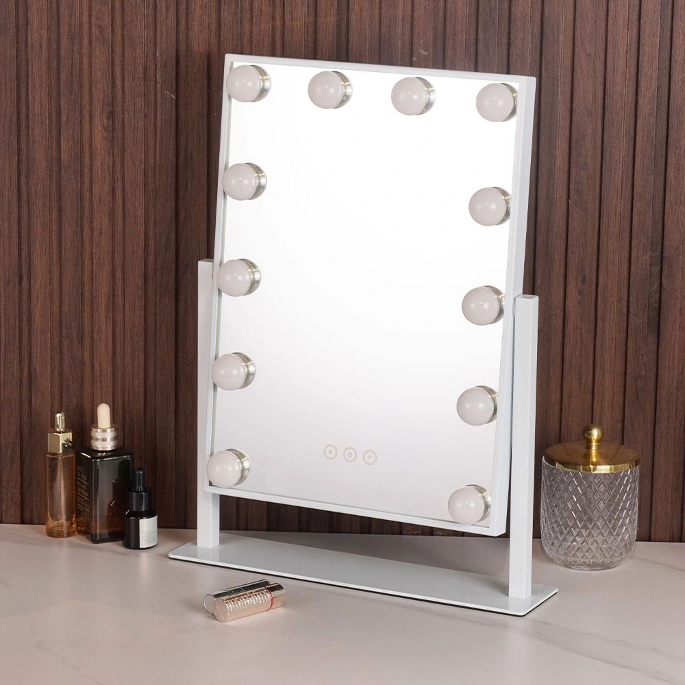 Personalized Lighted Cosmetic LED Square Single Mirror Beautiful Makeup Iron Mirror