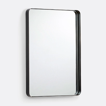 Factory Full Length Wall Mounted /Floor Standing Rectangle Round Shape Black Matte Finish Metal Framed Frameless Mirror