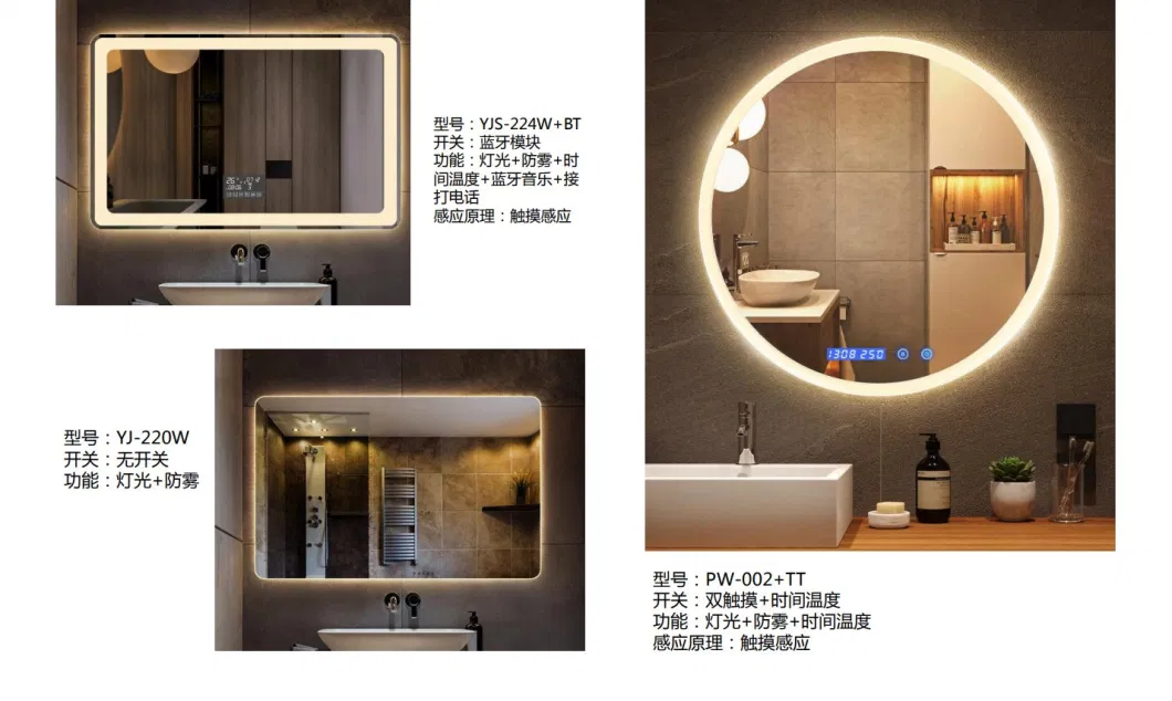 Waterdrop LED Backlit Circular Lighting Mirror