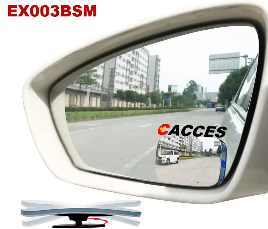 Blind Spot Car Mirror Blu-Ray, 2&quot; Round Wide Angle Adjustable Blind Spot Mirror, HD Glass Convex Rear View Mirror, Ultra-Thin Anti-Glare Frameless Blind Mirrors