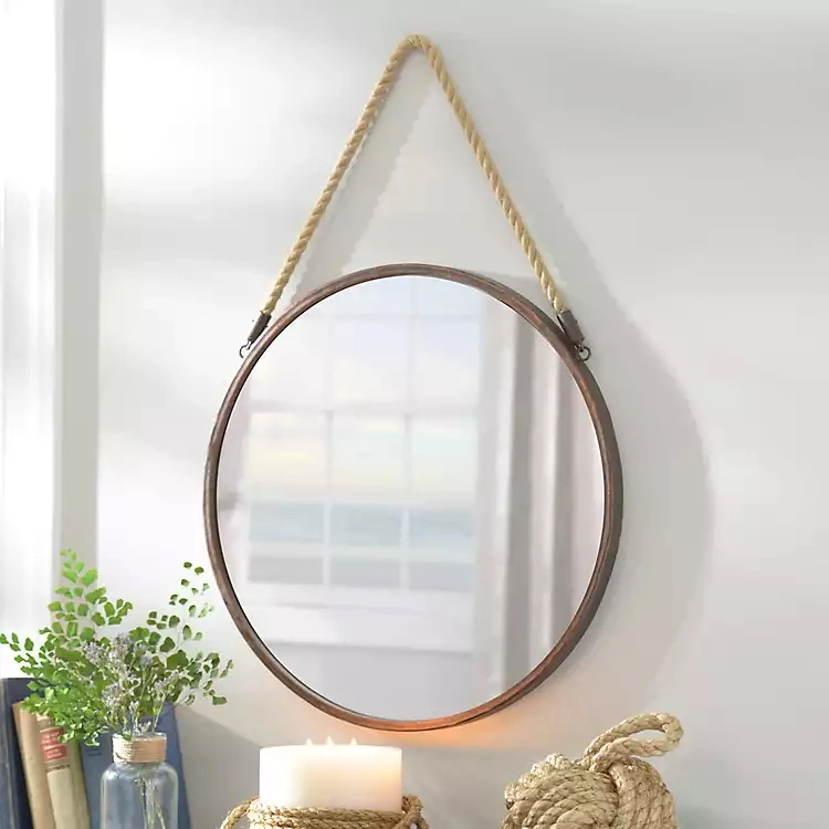 Ortonbath Round Wall Hung Gold Framed Wall Hung Mirror LED Lights Touch Sensor Switch Backlit Bathroom Vanity Cabinet Compact Mirror Without LED Belt