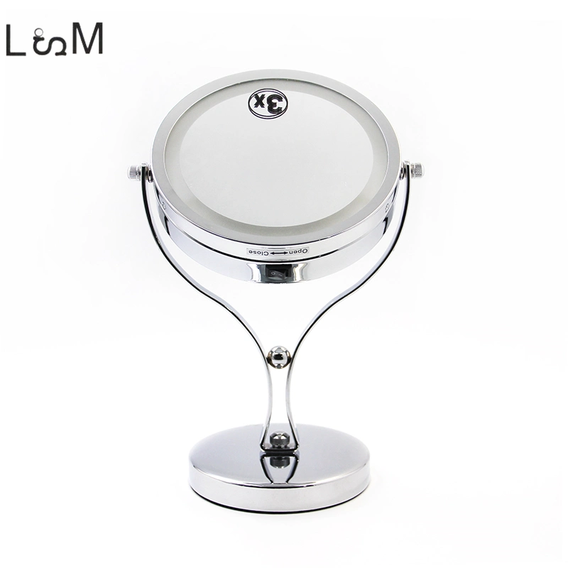 Magnifying Lighted Desktop Round LED Makeup Mirror Double Sided Cosmetic Mirror with LED Lights