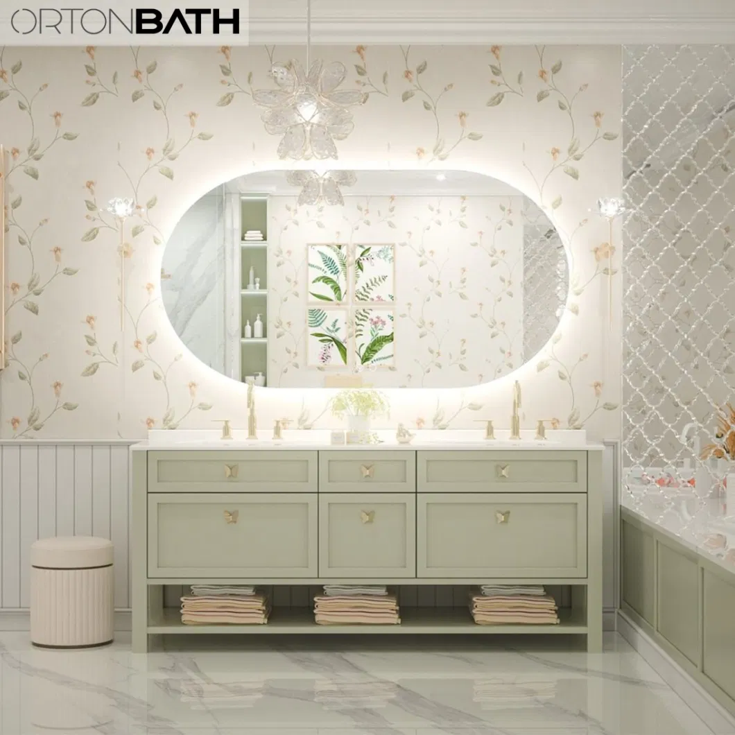 Ortonbath Frameless Arched Backlit LED Bathroom Mirror Frontlit&Backlit, Antifog Dimmable, Vanity Mirror with Lights Wall Mounted Lighted Modern Mirror