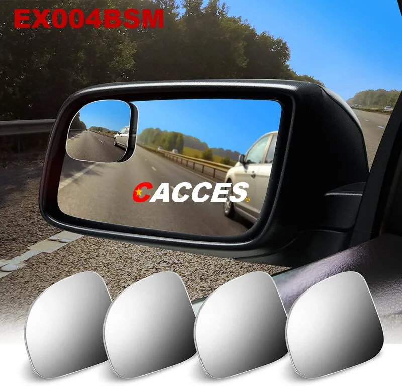 Car Side Convex Anti-Glare Blue Mirror 360 Rotate Car Blind Spot Mirror Round Glass Frameless Wide Angle Rearview Mirror Sway Adjustable Car Accessories Supply