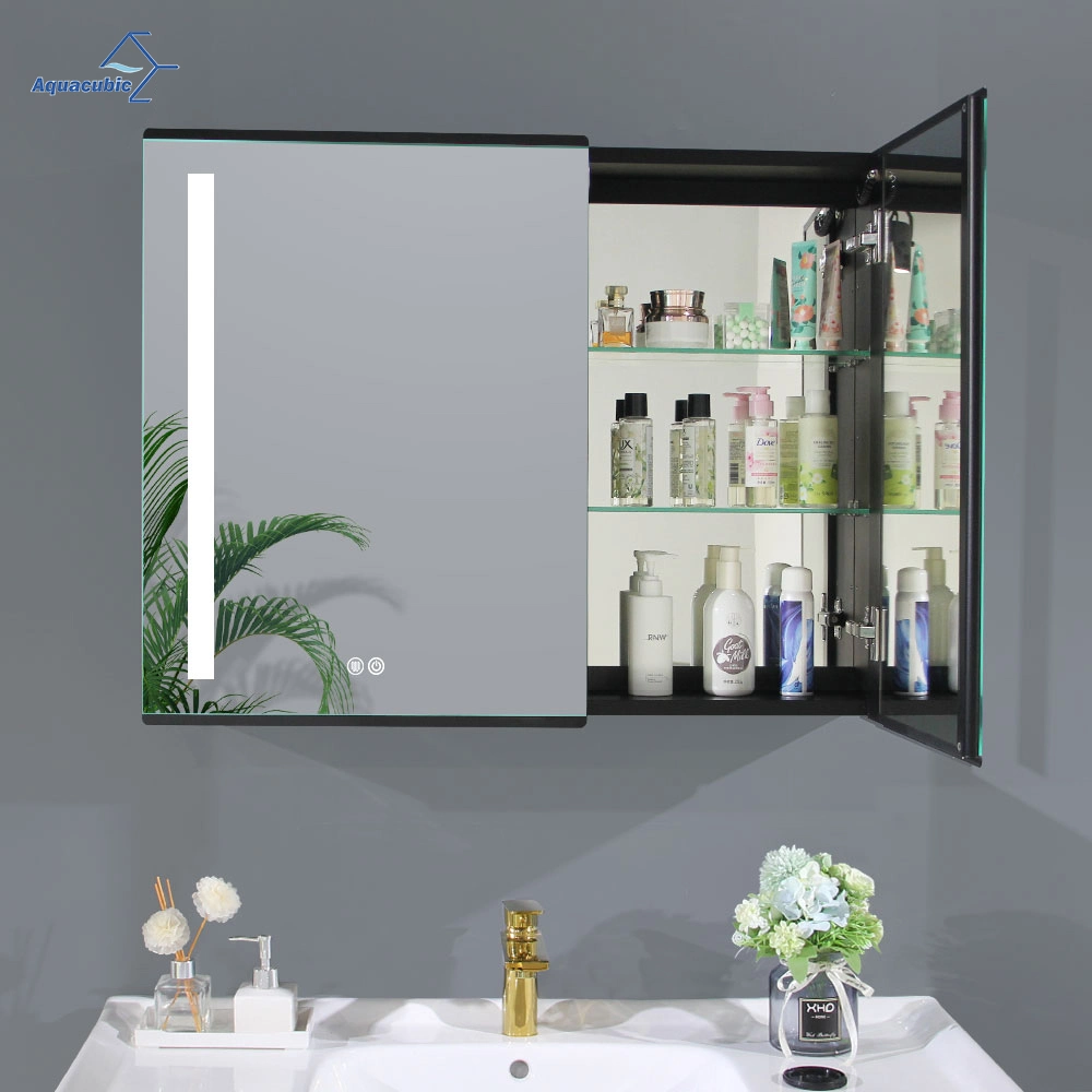 Design Hotel LED Backlit Light Mirror / Wall Mounted Smart LED Mirror Cabinet Custom Made Size