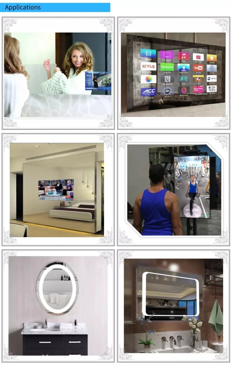 Dedi Waterproof IP66 Smart Frameless Bathroomtv Mirror with LED Light Touch Screen