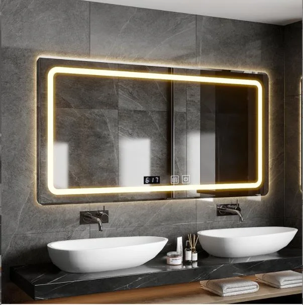 Modern Custom Square Sensor Light up Vanity Switch Smart Hotel Bathroom Mirrors