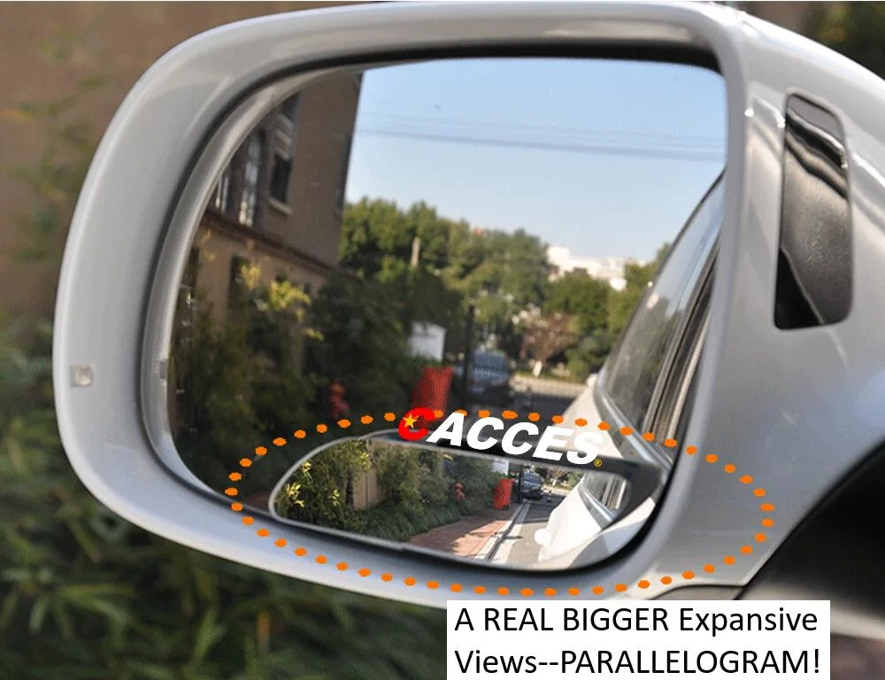 Car Side Convex Anti-Glare Blue Mirror 360 Rotate Car Blind Spot Mirror Round Glass Frameless Wide Angle Rearview Mirror Sway Adjustable Car Accessories Supply