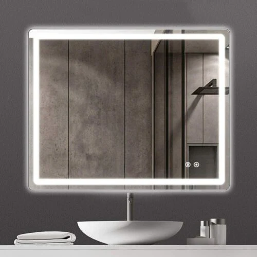 Full Length Frameless Wall Mounted Lighted Vanity Mirror with Anti Fog