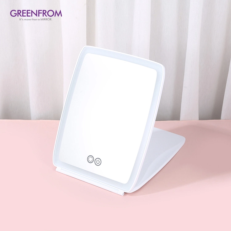 Single Side Table Desktop Portable Vanity Cosmetic Makeup Mirror with LED Light Gmx1608