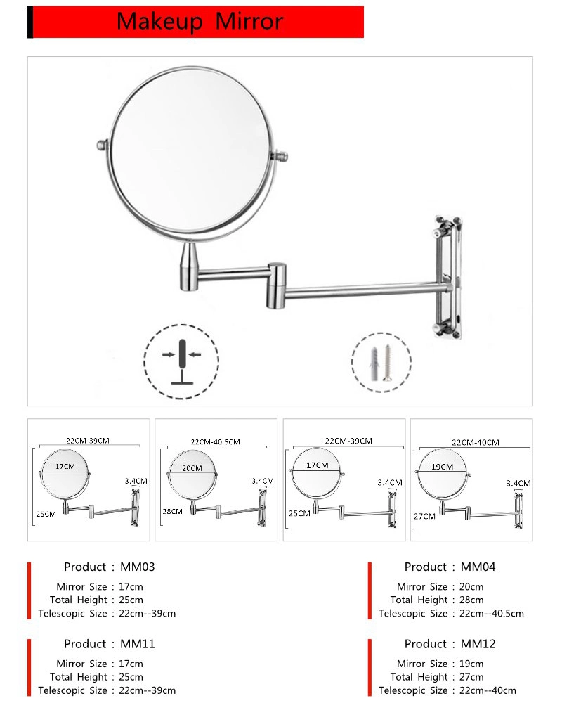 Customizable Diameter 80 Double Touch Screen/Light/Defogging/Time Temperature/Frameless Wall Mounted Bathroom Smart LED Mirror