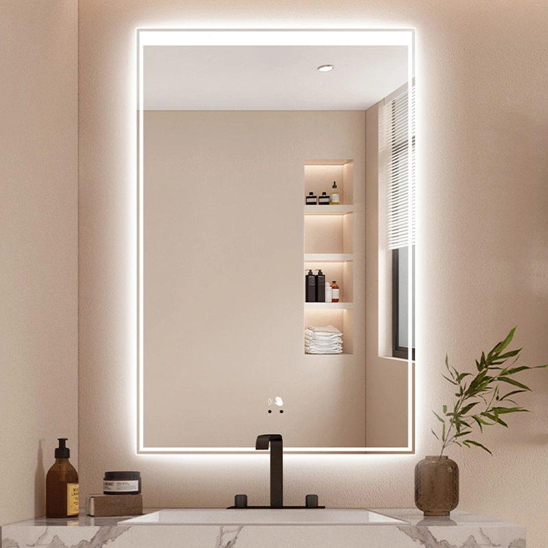 Light Luxury Smart Bathroom Mirror Creative Wall-Mounted Dressing Table Touch LED Makeup Mirror with Light