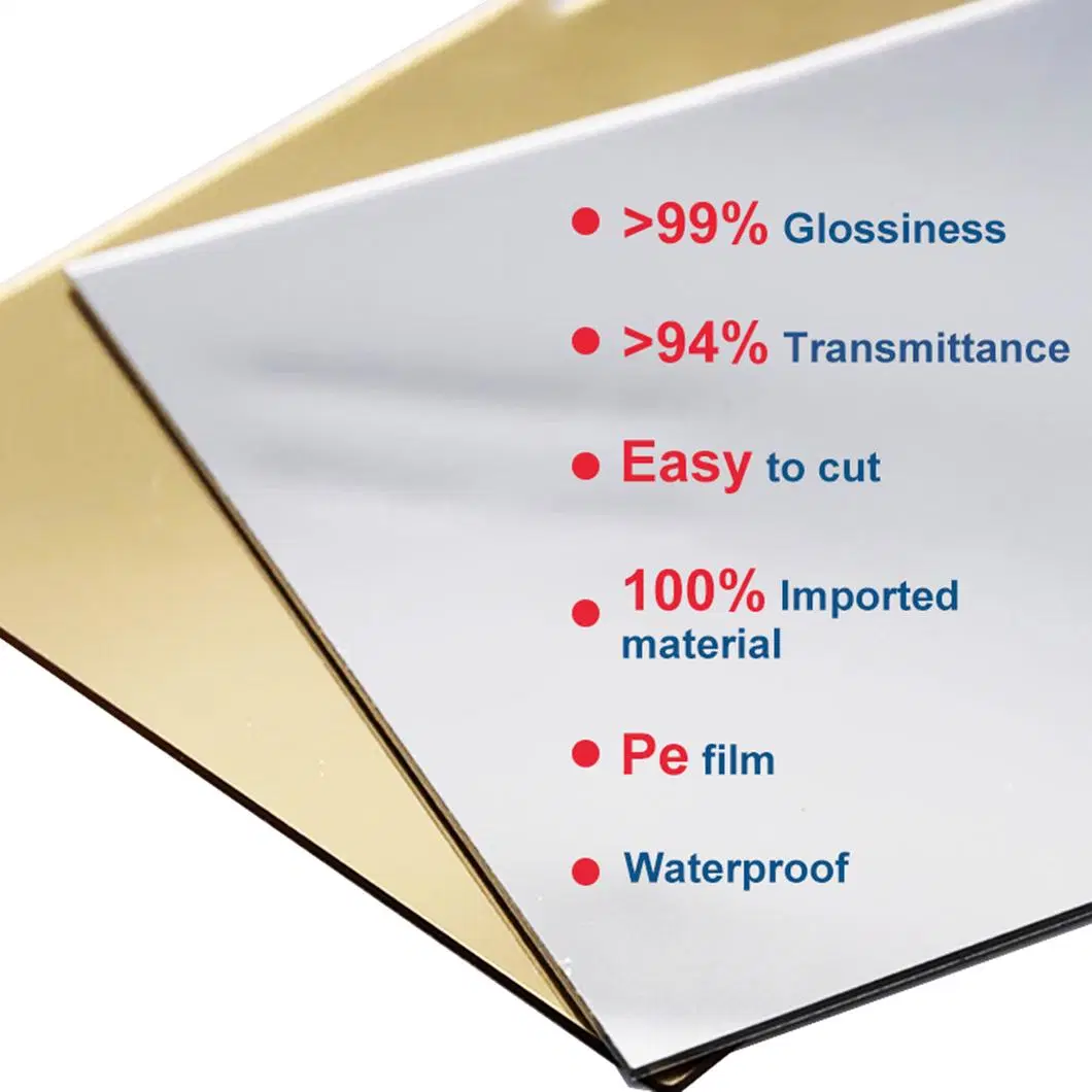 Xishun Gold Mirror Acrylic Sheet Round Acrylic Mirror 1000X2000mm