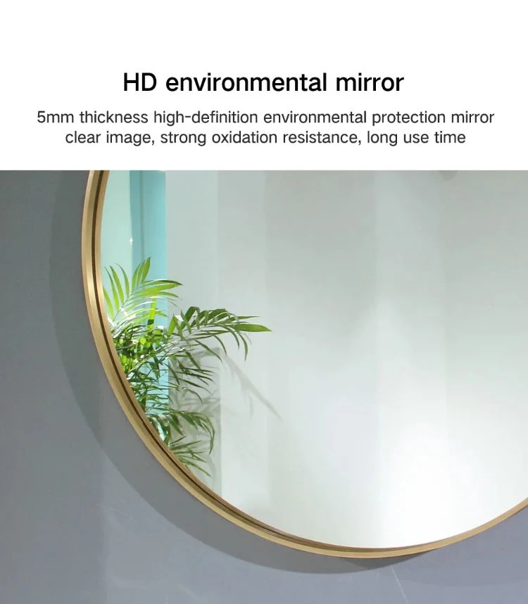 Made Decorative Round Beauty Bath Wall Mounted Mirror with Aluminum Frame