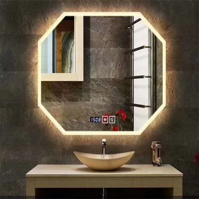 Round Circle Smart Anti Fog Frameless Touch Switch Bathroom LED Light Bath Mirror