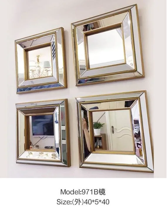 European Style Wooden Frame Mirror, Living Room Decoration Mirror